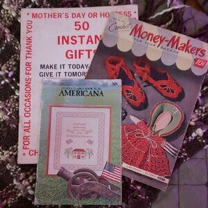 3 MC ITEMS: 2 Instant Gift / MoneyMaker Craft Books + 1975 Bicentennial Patterns